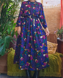 80s Floral Midi Dress