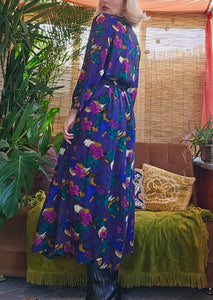 80s Floral Midi Dress