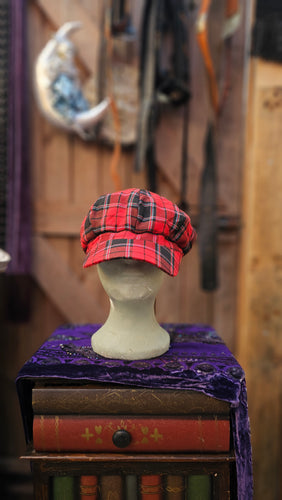 Y2K Tartan Baker Boy Hat