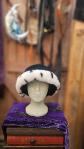 90s Velvet & Faux Fur Hat