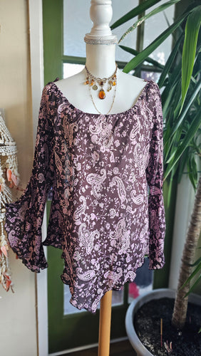 Y2K Paisley Fairy Top