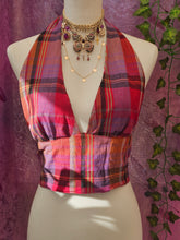 Load image into Gallery viewer, Plaid Halterneck Top