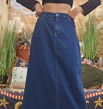 Load image into Gallery viewer, 90s Denim Maxi Skirt