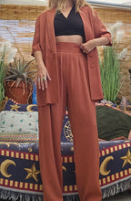 Load image into Gallery viewer, 80s Terracotta Pleated Suit