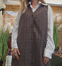 Load image into Gallery viewer, 1970s Plaid Pinafore Dress