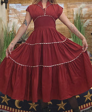 Load image into Gallery viewer, 1950s Burgundy Dress