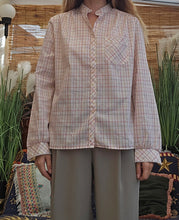 Load image into Gallery viewer, 80s Plaid Grandad Blouse