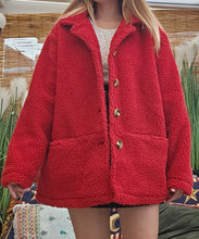 Load image into Gallery viewer, 90s Red Teddy Fleece