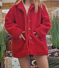 Load image into Gallery viewer, 90s Red Teddy Fleece