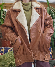 Load image into Gallery viewer, 80s Leather Bomber Jacket