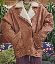 Load image into Gallery viewer, 80s Leather Bomber Jacket