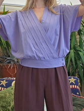 Load image into Gallery viewer, 80s Lilac Wrap Blouse