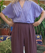 Load image into Gallery viewer, 80s Lilac Wrap Blouse