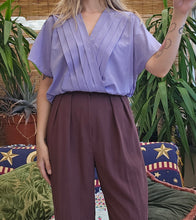 Load image into Gallery viewer, 80s Lilac Wrap Blouse