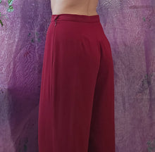 Load image into Gallery viewer, Vintage High Waisted Burgundy Flares