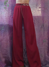 Load image into Gallery viewer, Vintage High Waisted Burgundy Flares