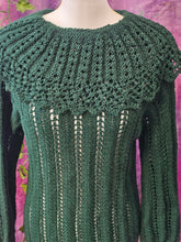 Load image into Gallery viewer, Vintage Forest Green Collared Jumper