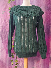 Load image into Gallery viewer, Vintage Forest Green Collared Jumper