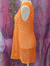 Load image into Gallery viewer, Vintage Crochet Pinafore Dress