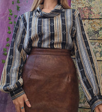 Load image into Gallery viewer, 80s Whimsigoth Cowlneck Blouse