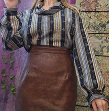 Load image into Gallery viewer, 80s Whimsigoth Cowlneck Blouse