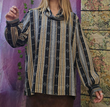 Load image into Gallery viewer, 80s Whimsigoth Cowlneck Blouse