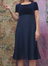 Load image into Gallery viewer, 90s Navy Witchcore Dress