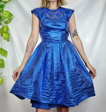 Load image into Gallery viewer, 80s Does 50s Metallic Dress