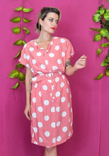 Load image into Gallery viewer, 80s Belted Polka Dot Dress