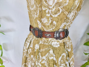 Vintage Tan Leather Waist Belt