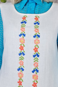 1970s Embroidered Pinafore Dress