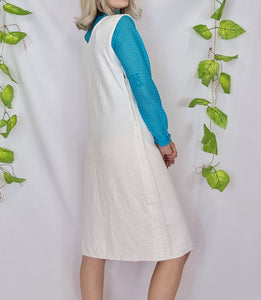 1970s Embroidered Pinafore Dress