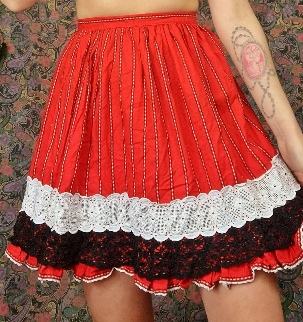 Vintage Milkmaid Mini Skirt