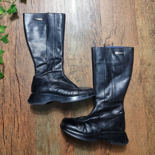 Y2K Platform Leather Boots